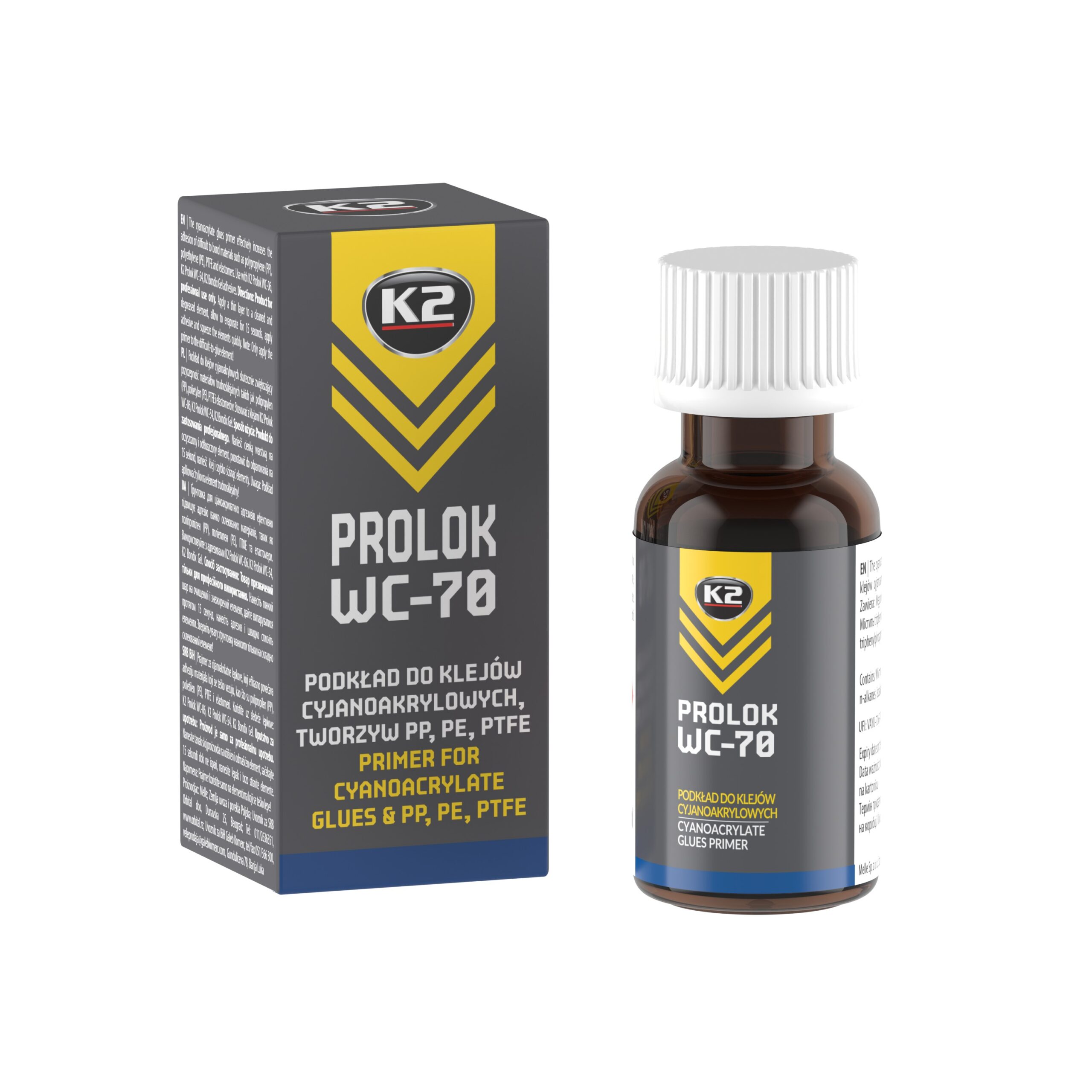K2 PROLOK WC-70 20ml Grund pentru adezivi cianoacrilat, PP, PE, PTFE, elastomeri