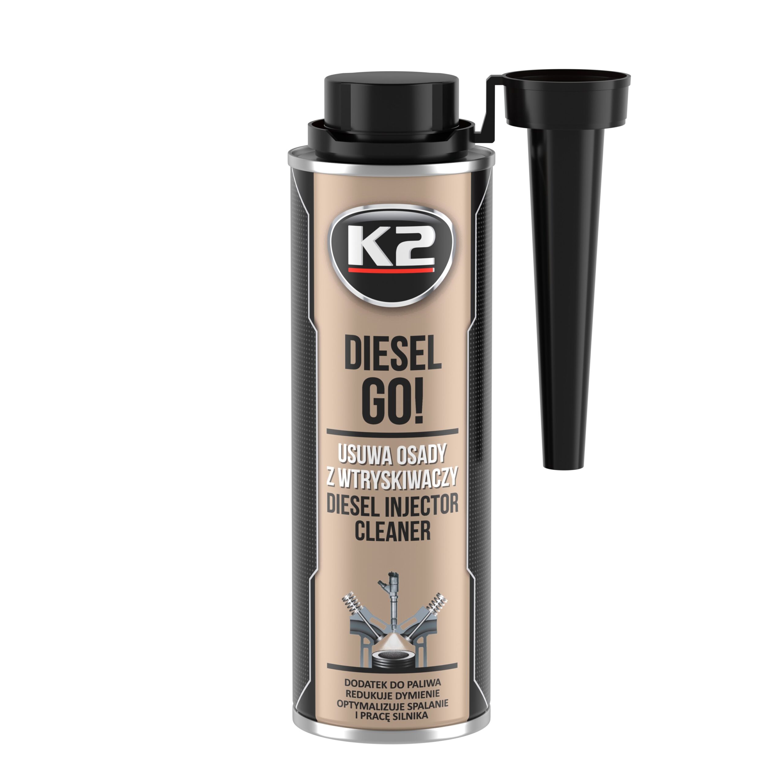 K2 DIESEL GO! 250ML Reduce fumul, optimizeaza arderea si functionarea motorului