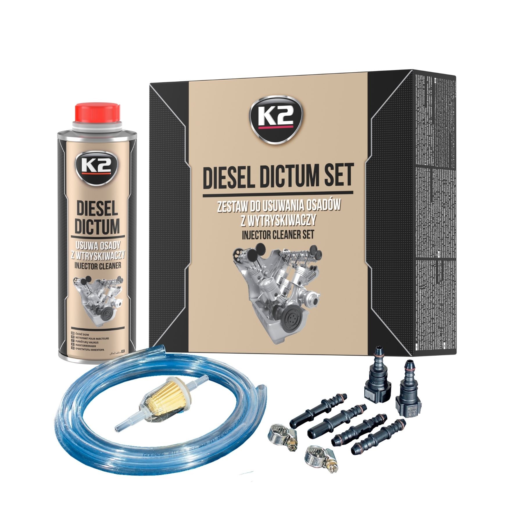 K2 DIESEL DICTUM 500ML SET Kit de curatare a injectoarelor