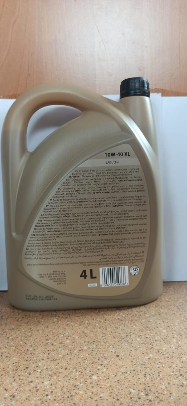 K2 10W40 XL 4L SL/CF/CF-4  - Image 3
