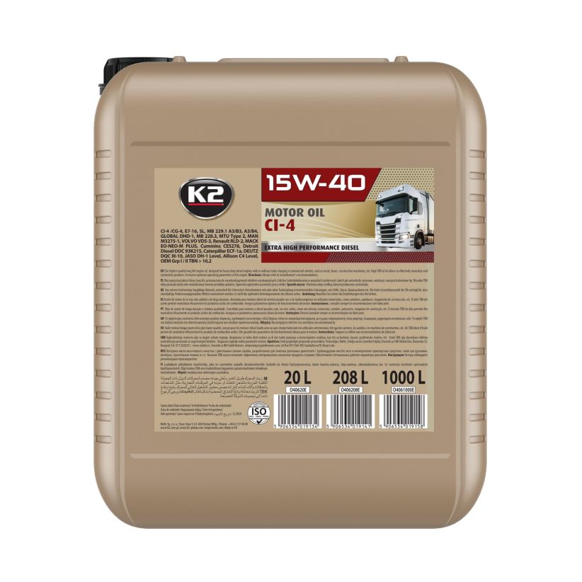 K2 15W40 20L CI-4 /CH-4