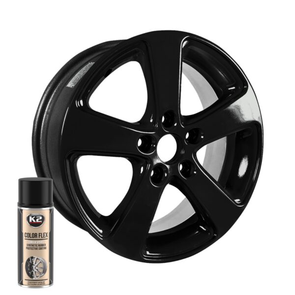 K2 COLOR FLEX NEGRU LUCIOS 400ML - Image 2