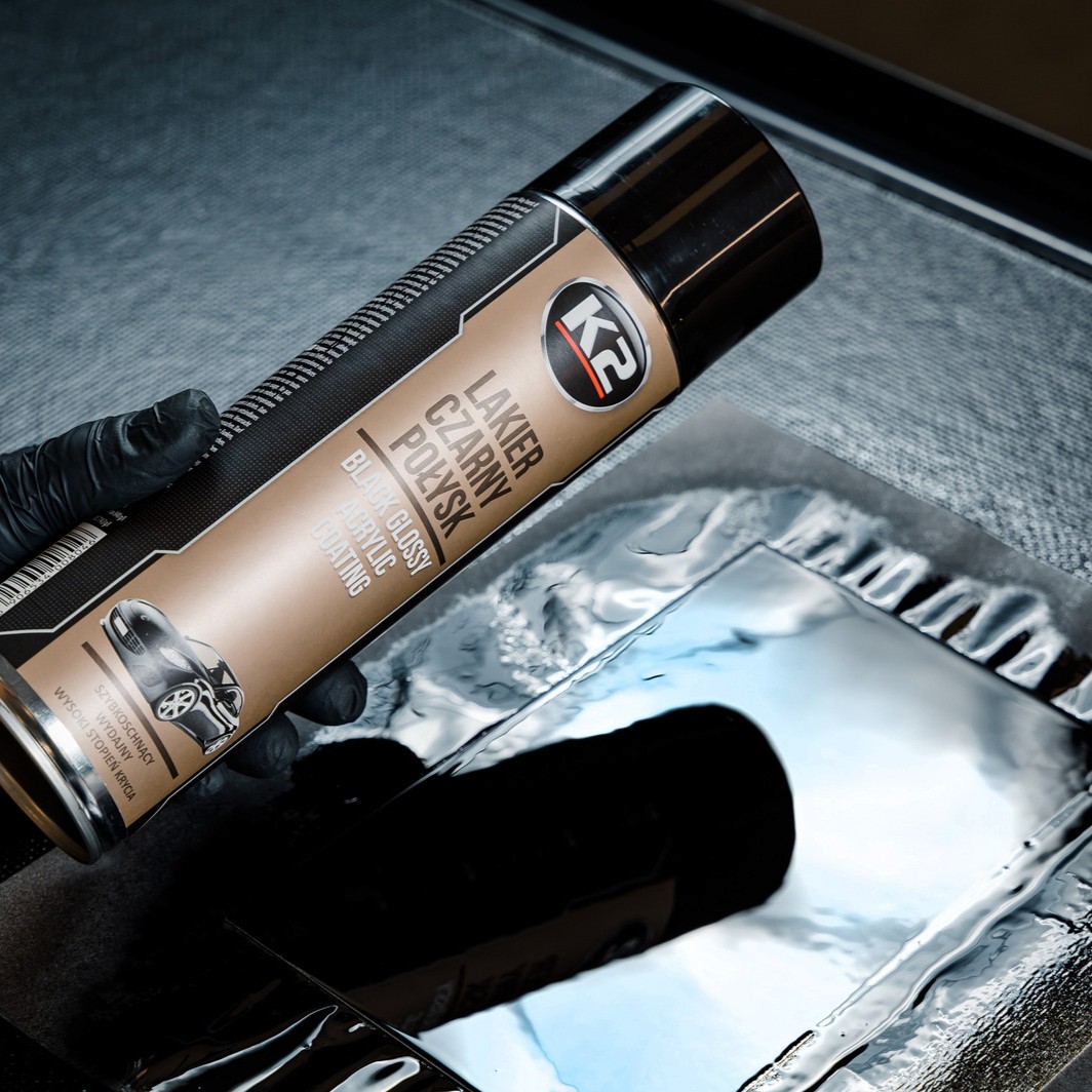 Lac acrilic K2 negru lucios 500 ml - imagine 2